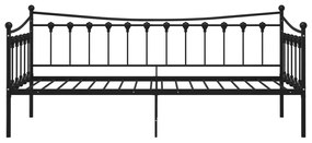 Sofá-cama 90x200 cm metal preto