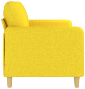 Sofá de 3 Lugares Chloé - Em Tecido - Cor Amarelo - 198x77x80 cm - Com