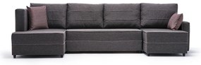 Sofá-cama de canto Ece – Castanho – 315x88x160 cm
