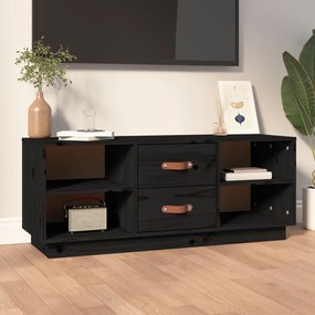 vidaXL Móvel de TV 100x34x40 cm madeira de pinho maciça preto