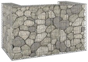 Muro gabião p/ caixotes do lixo aço galvanizado 180x100x110 cm