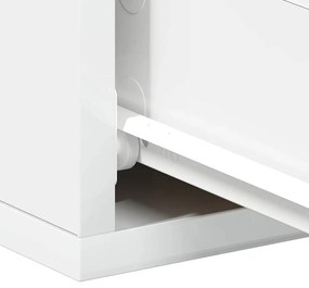 Mesas de cabeceira suspensas 2 pcs 40x30x15 cm branco brilhante