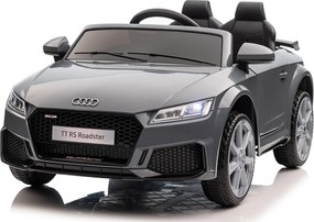 Carro elétrico para crianças 12V Audi TT RS pneus de borracha maciça, banco em pele sintética Cinzento