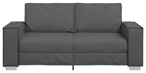 Sofá Loveseat vidaXL Cinza 140 cm em Couro Sintético