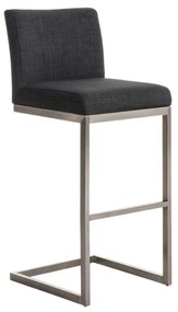 Banco de bar Paros em tecido 42 x 104 x 48 cm Cinzento escuro