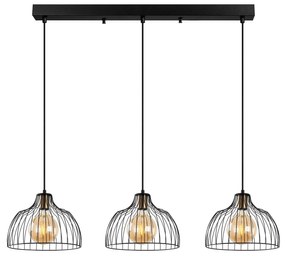 Candeeiro Suspenso Kozan – Preto Antigo – 101 x 28 x 46-126 cm