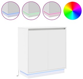 Aparador LED em Branco - 71x34,5x75 cm, Feito de Madeira Engenheirada