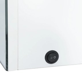 Armário espelhado casa de banho LED 62x14x60cm branco brilhante