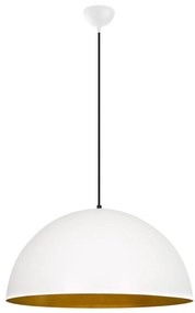Candeeiro de Teto Sivani – Branco e Dourado – Diâmetro 60 cm x Altura