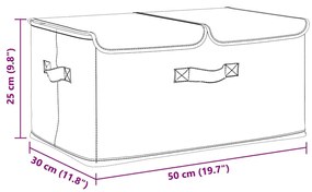 Caixas de arrumação 2 pcs 50x30x25 cm tecido creme