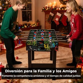 Mini mesa de matraquilhos 2 em 1 para crianças 94 x 51 x 69 cm com pernas removíveis, 2 bolas e marcadores Preta