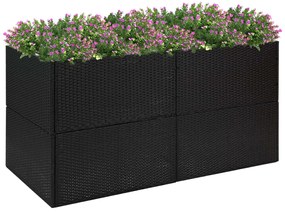 Vaso/floreira de jardim 157x80x80 cm vime PE preto