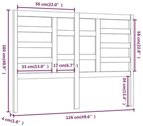 Cabeceira de cama 126x4x104 cm pinho maciço branco