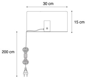 Candeeiro de parede moderno preto ajustável magneticamente - Muro Moderno