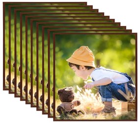 vidaXL Molduras para parede ou mesa 10 pcs 20x20 cm MDF cor bronze