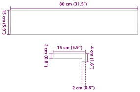 Soleiras da janela 2 pcs 80x15x2 cm carvalho castanho-claro