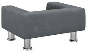 Cama para cães 50x40x26,5 cm veludo cinzento-escuro