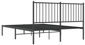 Estrutura de cama com cabeceira 140x200 cm metal preto