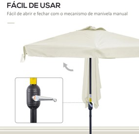 Guarda‑Sol – Lyon – 230x130x249cm – Tecido Poliéster Anti‑UV – Creme