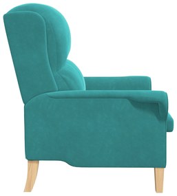 Poltrona Turquesa Turquesa Tecido Padrão Ergonómica
