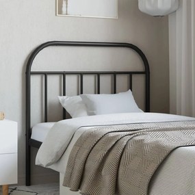 vidaXL Cabeceira de cama 100 cm metal preto