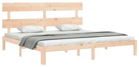 Cama sem colchão 200x200 cm madeira de pinho maciça