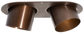 Set van 6 inbouwspots donkerbrons GU10 70mm kantelbaar 2-lichts - Installa
