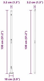 Postes de cerca com 52 pcs, Ø32mm, 68,5cm em aço galvanizado.