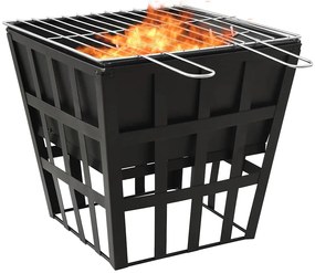 Braseira e barbecue 2-em-1 34x34x48 cm aço