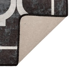 Tapete lavável antiderrapante 120x180 cm preto e branco