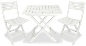 Conjunto bistrô para jardim 3 pcs plástico branco