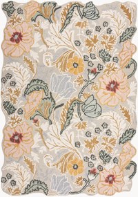 Tapete de lã tufado à mão com relevo Daphne Shaped Floral
