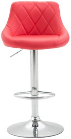 Banco de bar Lazio em couro sintético e com estrututa cromada 46 x 83-104 x 49 cm Vermelho