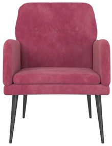 Cadeira c/ apoio de braços 62x79x79 cm veludo vermelho tinto