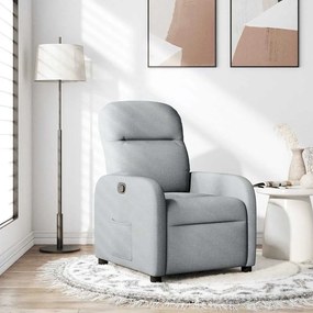 vidaXL Poltrona reclinável tecido cinzento-claro