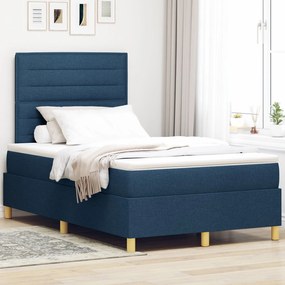 Cama Estrado com Colchão Azul Cama de Casal Pequena Tecido
