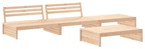 4 pcs conjunto lounge jardim com almofadões madeira maciça