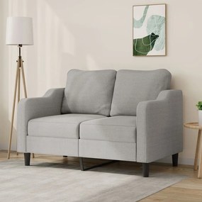 348937 vidaXL Sofá de 2 lugares em tecido 120 cm cinzento-claro