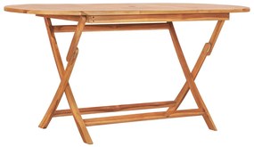 Mesa de jardim dobrável 160x80x75 cm madeira de teca maciça