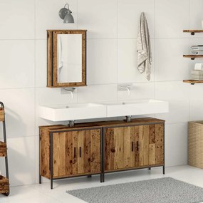 vidaXL Conjunto de Móveis para Banheiro 3 pcs Castanho 80 x 30 x 60 cm