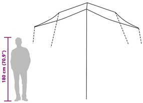 Lona de campismo 300x294 cm impermeável cinzento e laranja