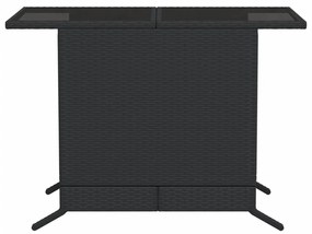 3 pcs conjunto de bistrô com almofadões vime PE preto