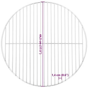 Grelha para churrasco redonda Ø44,5 cm aço inoxidável 304