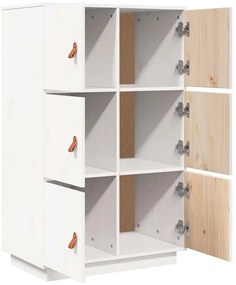 Aparador alto 67x40x108,5 cm pinho maciço branco