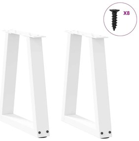 Pés para mesa de centro em V 2 peças Branco 28x(42-43,3) cm Aço