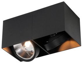 Projetores de design preto retangular AR111 2 luzes - Box Design