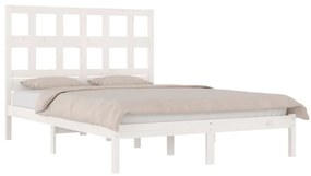 Cama sem colchão 160x200 cm madeira de pinho maciça branco