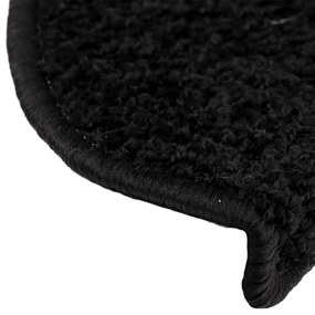 Tapetes de escada 15 pcs 65x21x4 cm preto