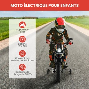 Motocicleta elétrica infantil Aprilia com rodinhas de apoio, música e farol 12V, azul