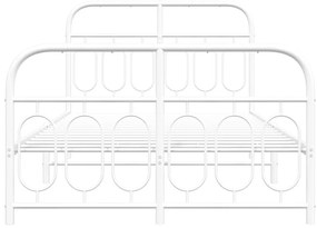 Estrutura de cama com cabeceira e pés 120x200 cm metal branco